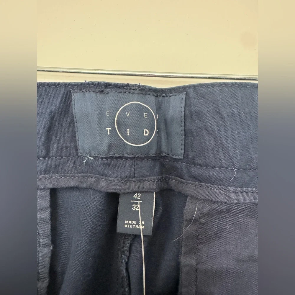NWT Men’s Navy Blue Even Tied Straight Coastal Roll Cuff Pant - Size 42x32